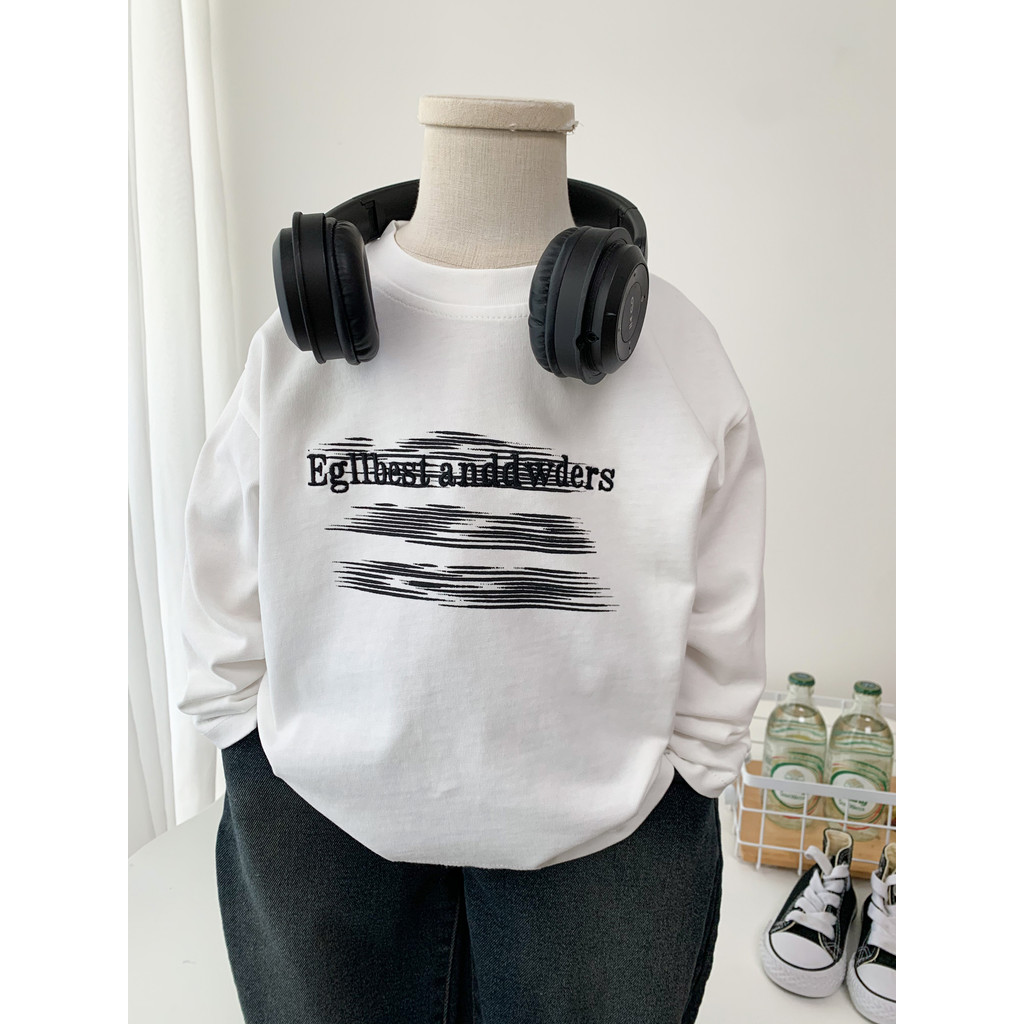 Meninos de manga comprida camiseta primavera outono roupas 2025 novo estilo crianças branco puro algodão camisa de fundo