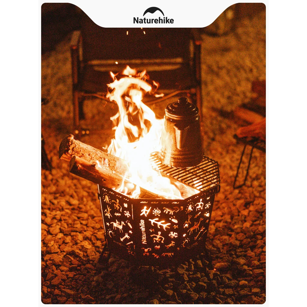 No Ke incinerador acampamento ao ar livre portátil dobrável bacia de fogo ao redor fogão chá fazendo aquecimento inverno