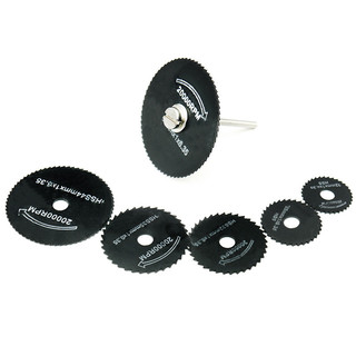 6 + 1 preto HSS conjunto de lâmina de serra de aço de alta velocidade Mini pequena fatia carpintaria plástico corte de M