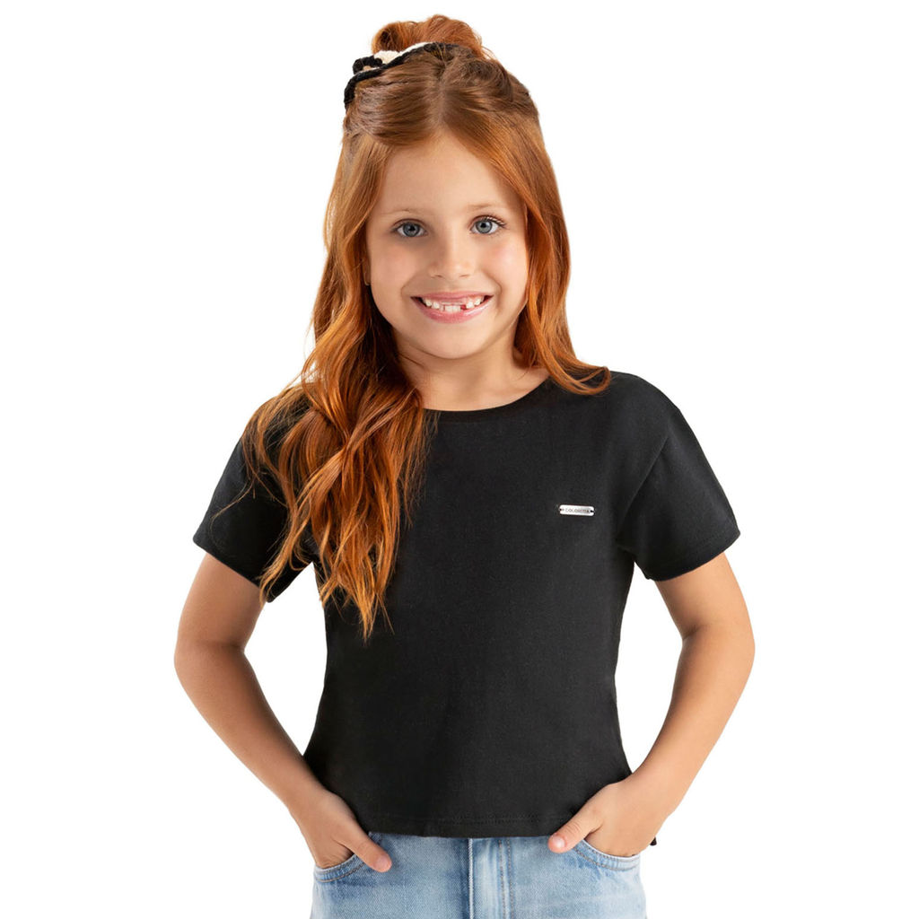 Blusa Infantil Menina Malhão Peletizado Colorittá Preto