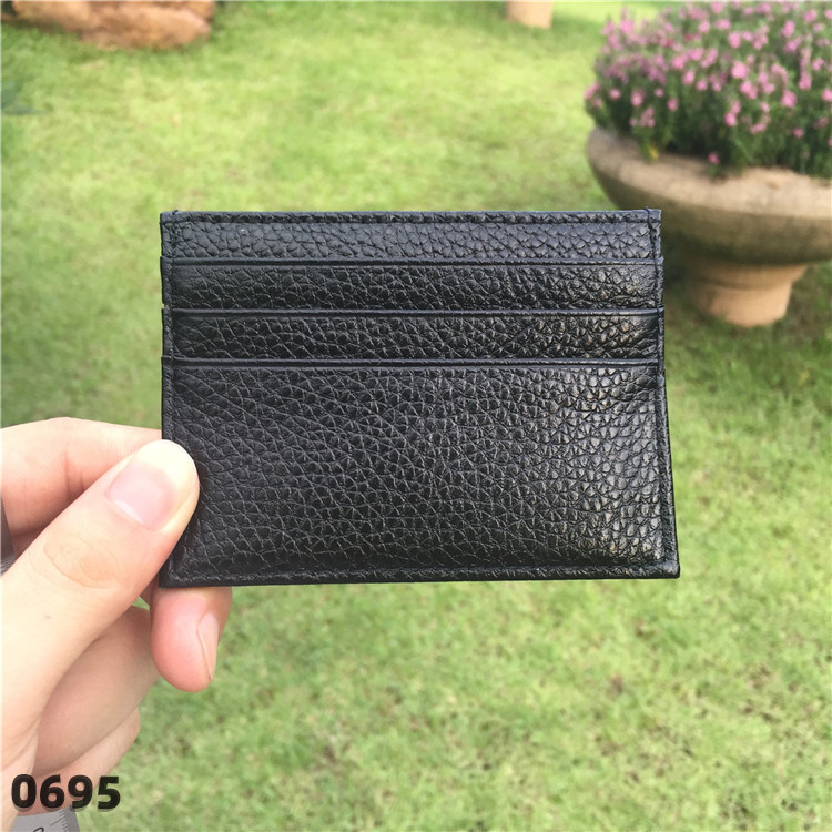 Porta-cartões pequeno de couro genuíno genuíno, simples, fino, primeira camada, couro de vaca 6 + 1 Slot para cartão, po