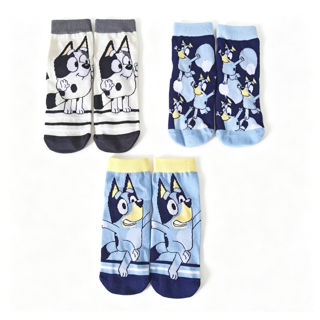 Comércio exterior azul cão fino meias infantis dos desenhos animados bonito meninos meninas meias primavera outono meias