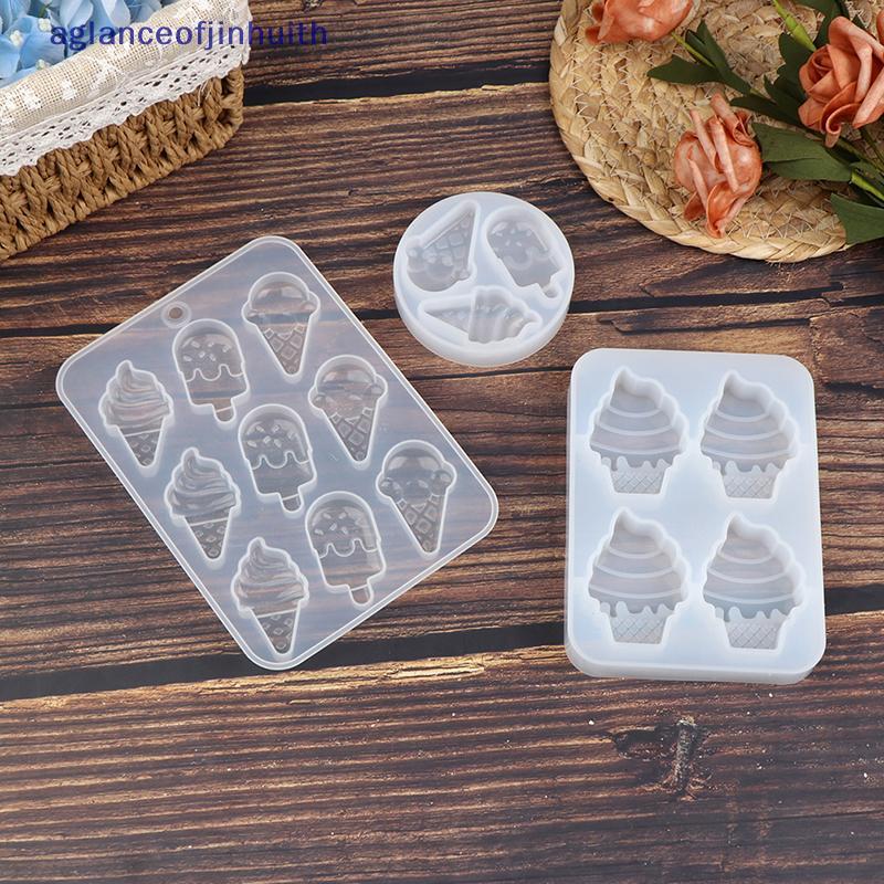 [aglanceofjinhui] Molde De Silicone Para Picolé De Sorvete DIY Cabochão De Comida Kawaii Suprimentos Decoden Decoração D