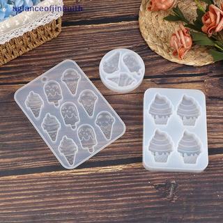 [aglanceofjinhui] Molde De Silicone Para Picolé De Sorvete DIY Cabochão De Comida Kawaii Suprimentos Decoden Decoração D