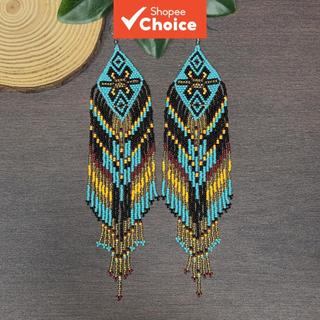 Design Geométrico Vintage, Brincos de Miçangas com Franjas, Extra Longos, em Cascata, Feitos à Mão, de Contas de Vidro,