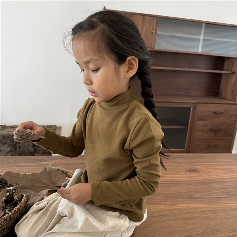 Primavera outono inverno novos produtos roupas infantis médio grande crianças japonês fino velo quente camiseta meninos 