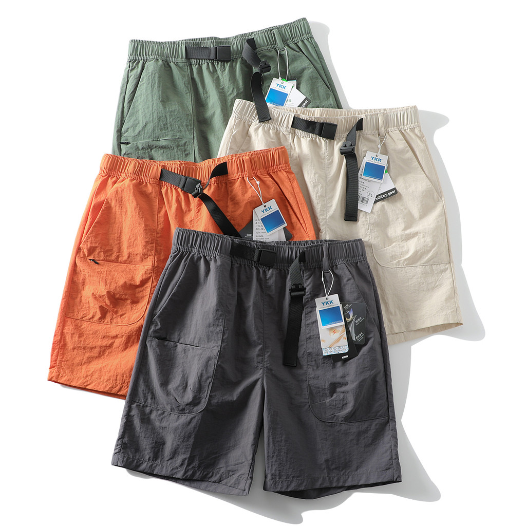 Vento funcional ao ar livre!Respirável de secagem rápida repelente de água Multi-bolso verão cinto masculino Shorts casu