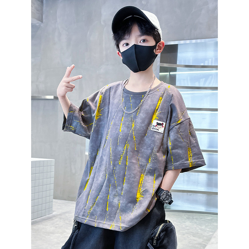 Meninos camiseta de manga curta roupas de verão 2026 novo estilo bonito crianças verão meia manga respirável confortável