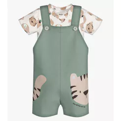 Conjunto Infantil Camiseta E Jardineira Trick Nick Verde