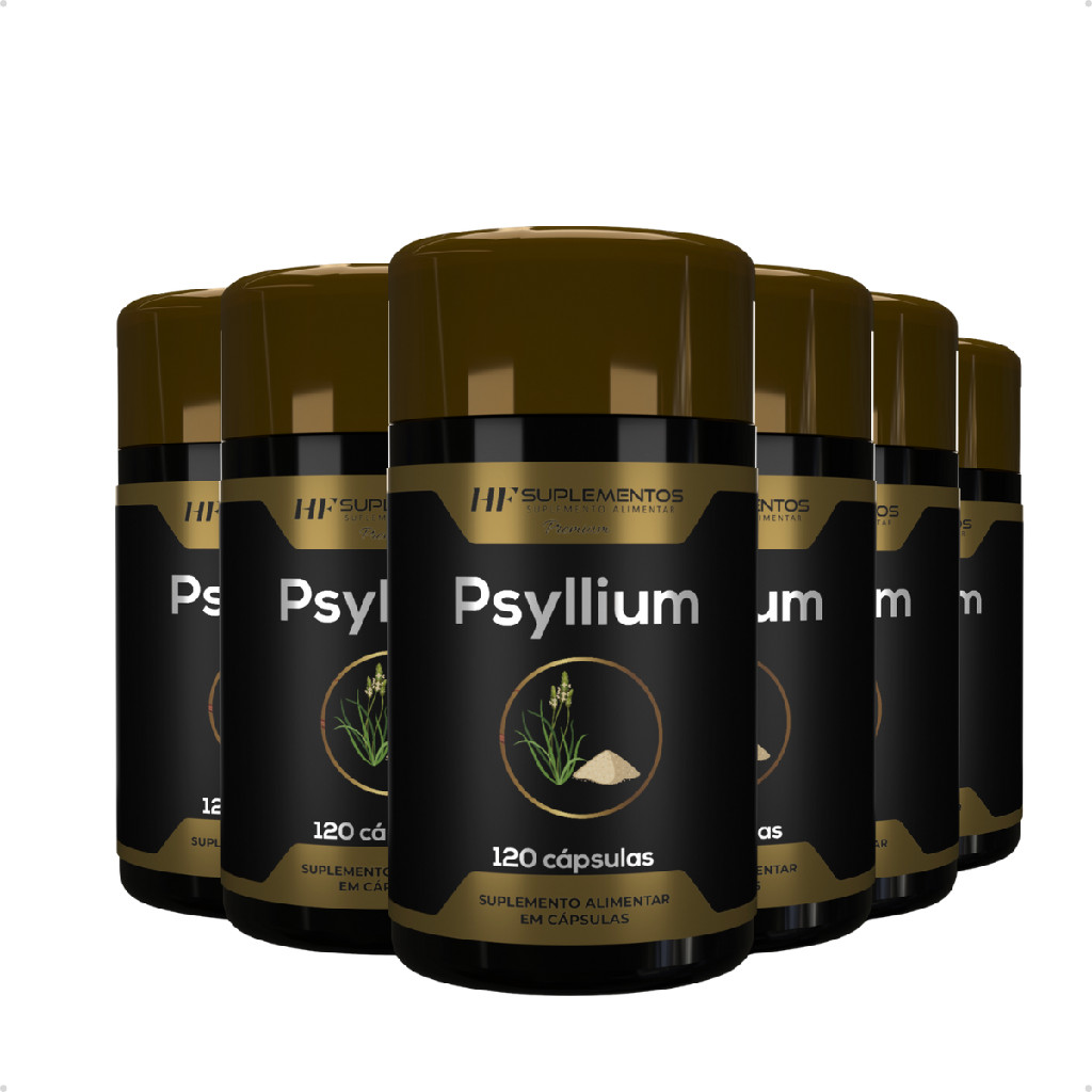 6 Potes Psyllium HF 120 Caps – Suporte à digestão e metabolismo equilibrado!