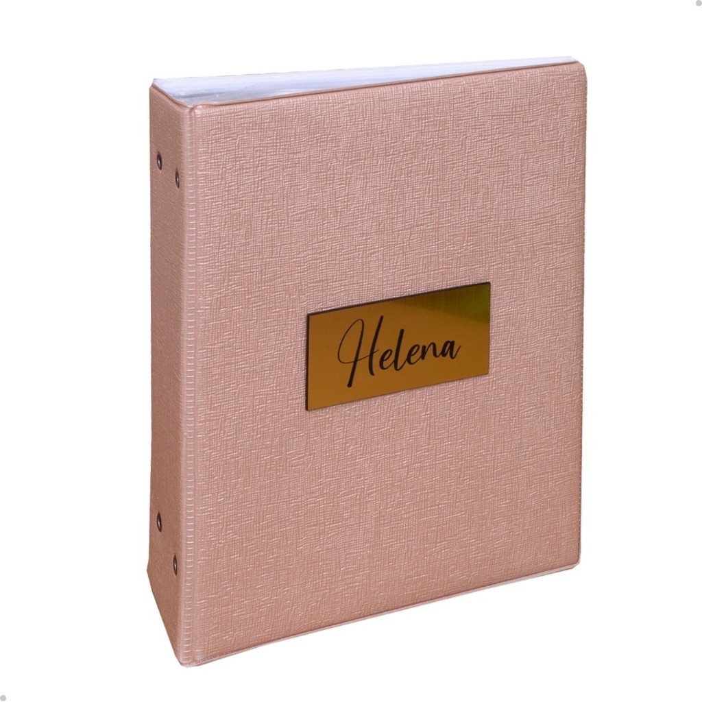 Álbum p 500 Fotos 10x15 Personalizado com Nome TAG Acrilico Dourado — imagem 2 de 2