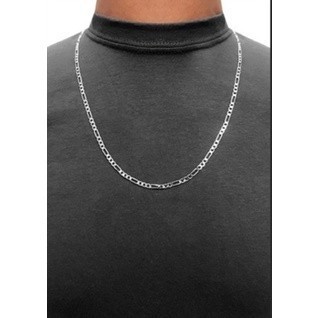 Colar Corrente Cordão Masculina Banhada a Prata 3 Em 1 Prata 925 Italiana 4 mm 60cm