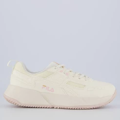 Tênis Fila Precision Feminino Bege e Rosa