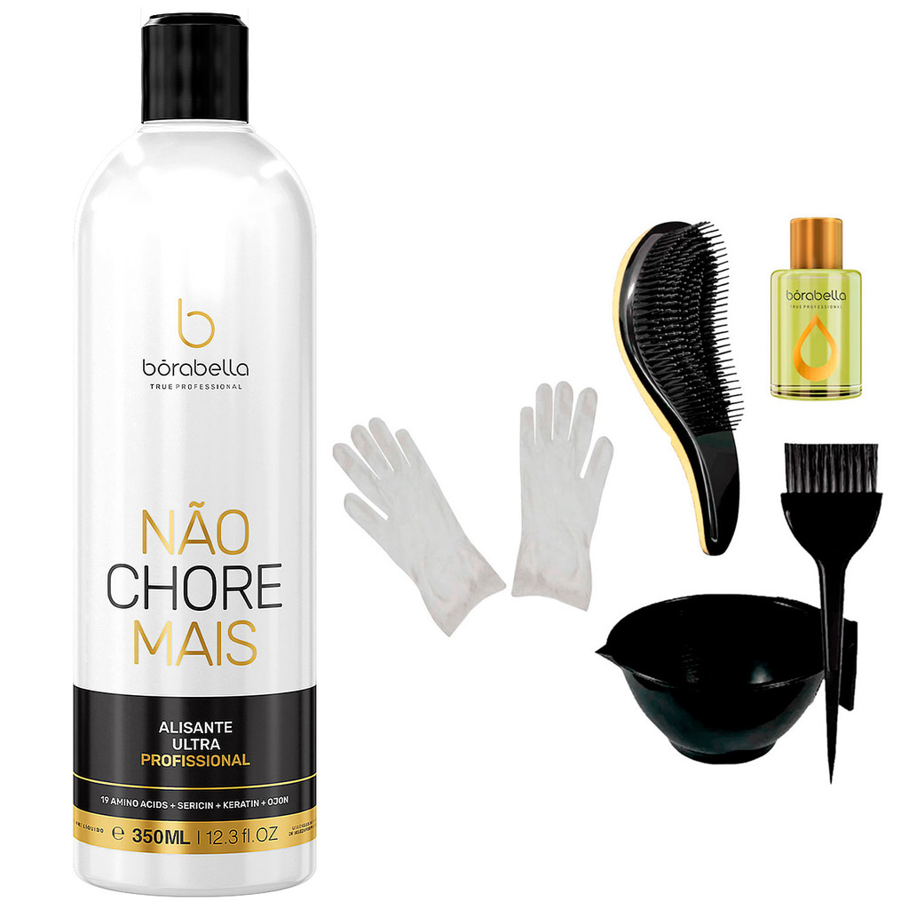 Passo 2 Não Chore Mais Progressiva Borabella 350ml +Cumbuca/Escova/Óleo/Luvas