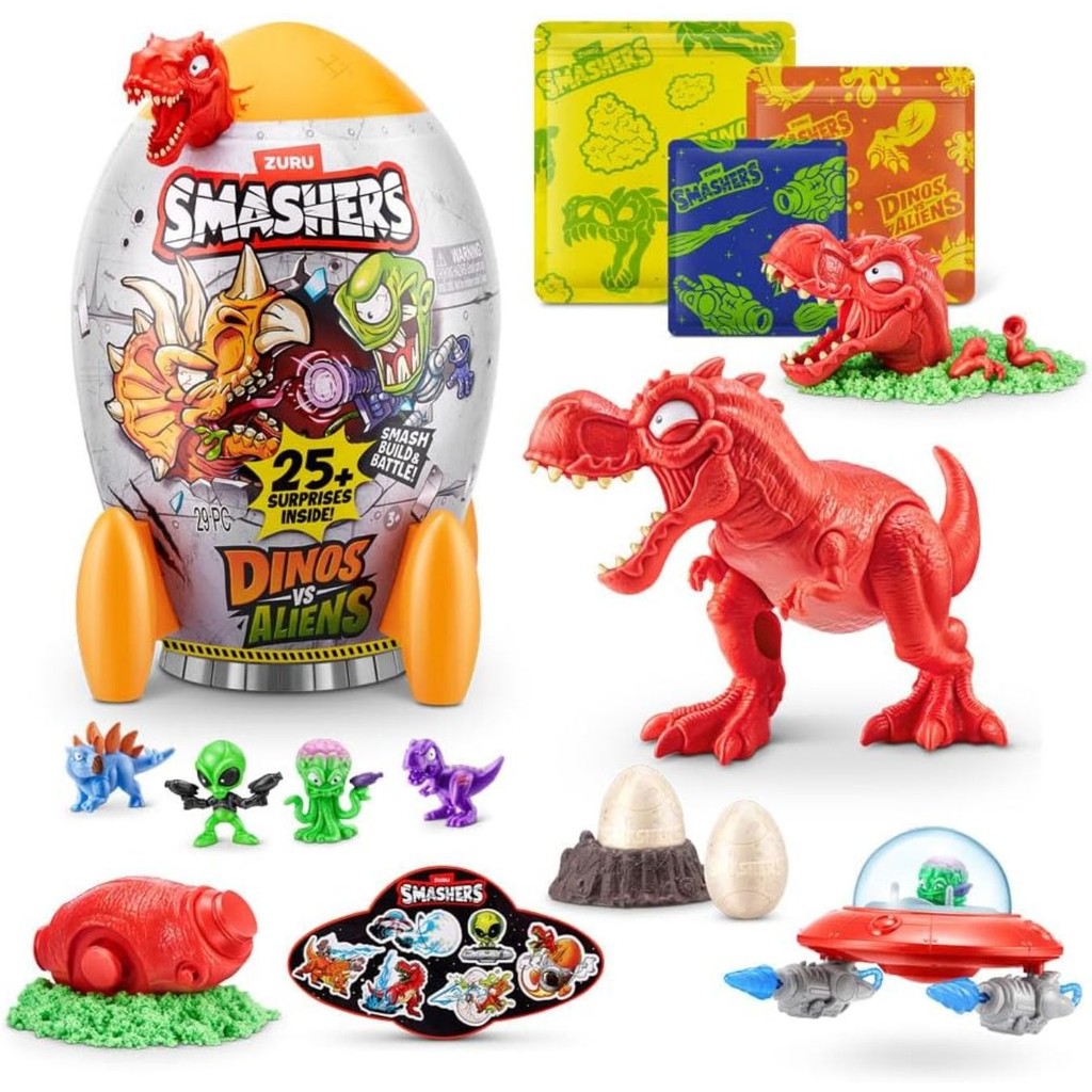 Ovo Smashers Dino vs Aliens T-Rex Vermelho Com Surpresas - Fun em Oferta na Shopee