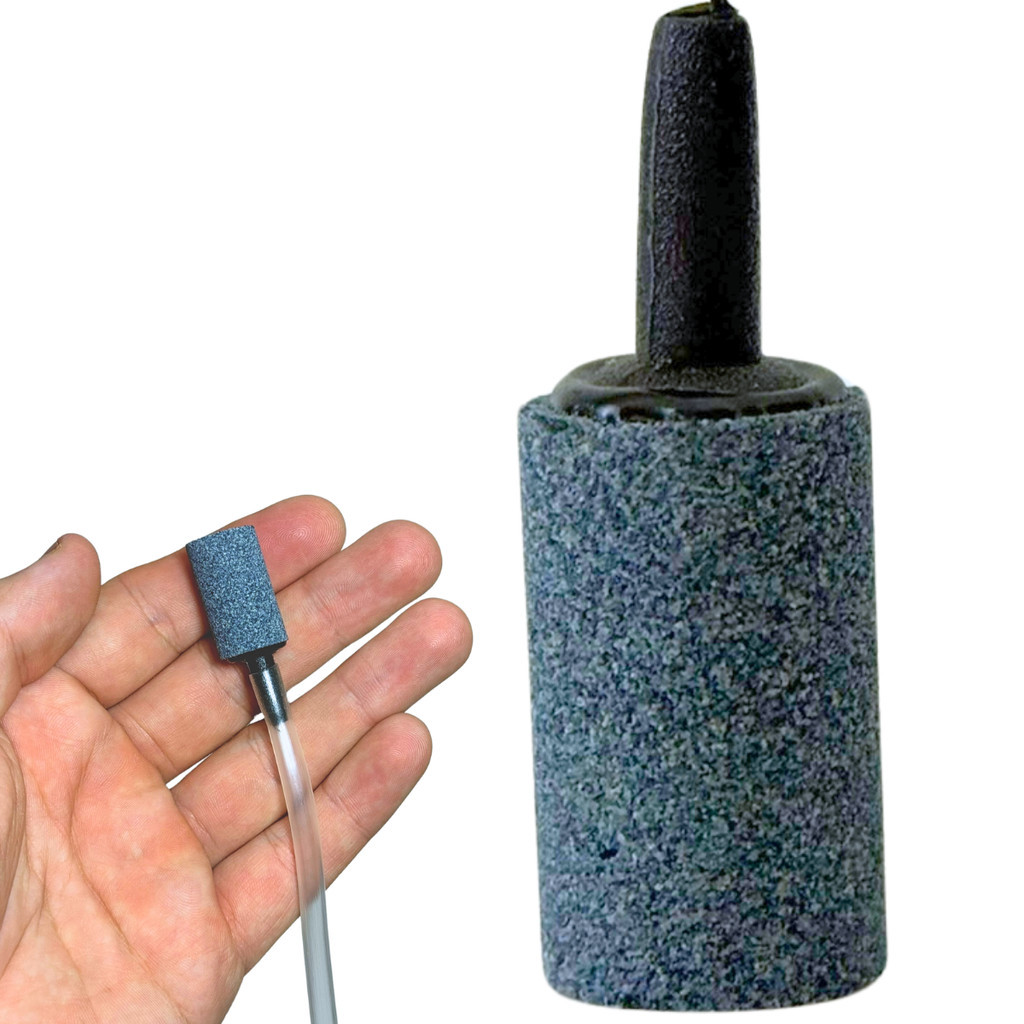 SKRW Pedra Porosa N2 Cilíndrica Cinza 15x25mm Aquarismo Difusor Ar Bomba Oxigenação Eficiente