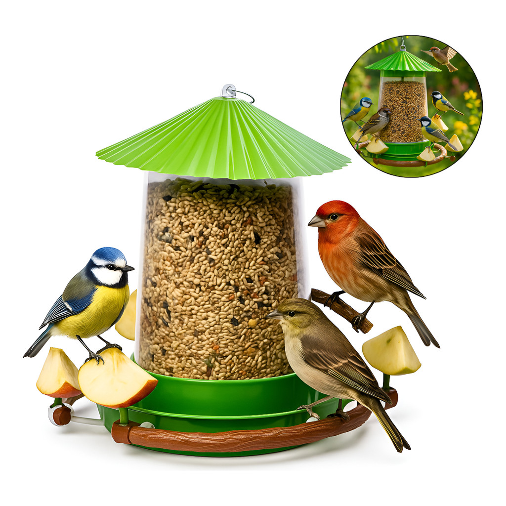 Comedouro Tratador Alimentador Passaros Silvstres Jardim Alpiste Livre Porta Fruta Pendurar Quintal em Oferta na Shopee