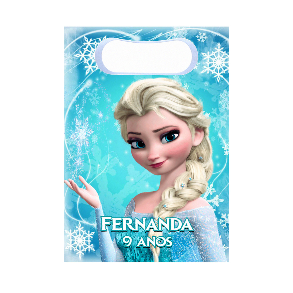 Sacolinhas Surpresa Frozen Elsa Personalizada Lembrancinha para festa com nome e idade disney princesas