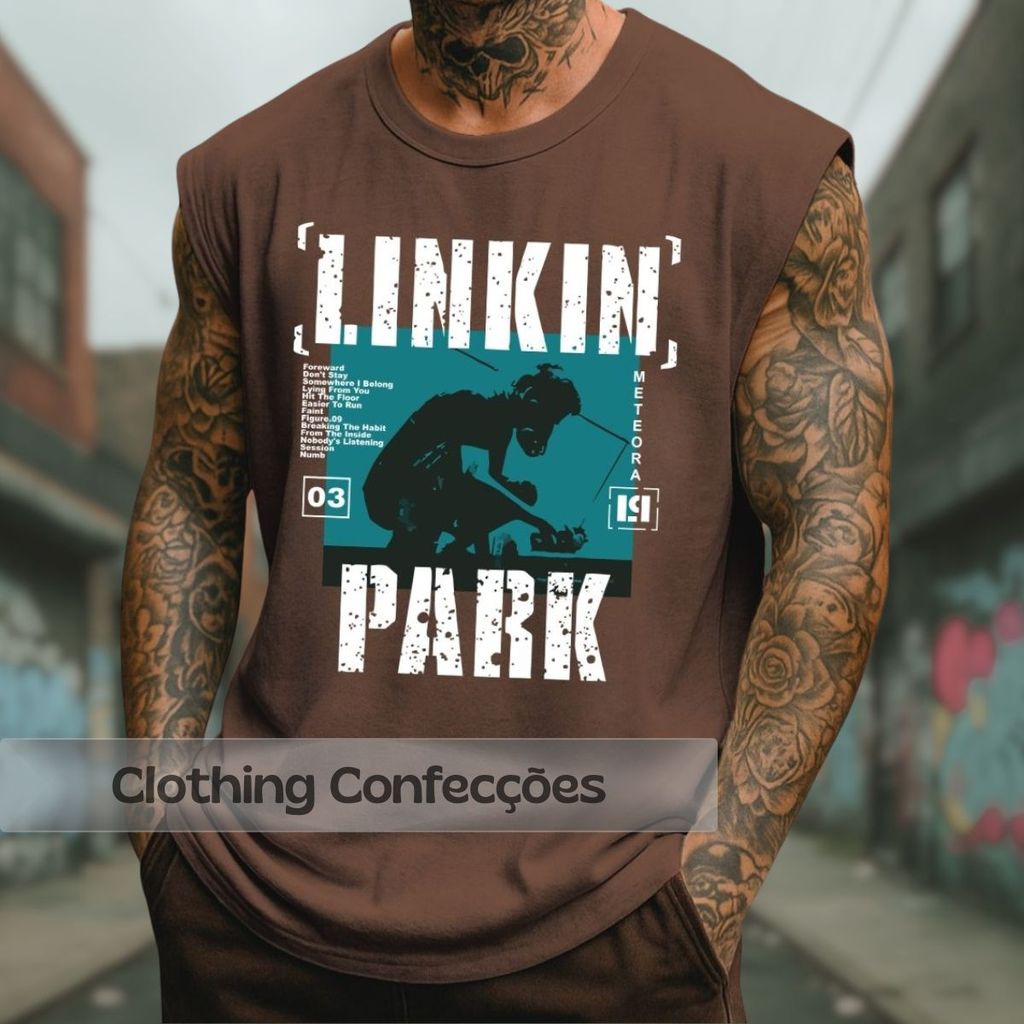 Camiseta Regata Cavada Oversized Banda Linkin Park From Zero World Tour