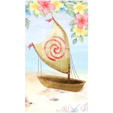 Painel Lateral Sublimado Em Tecido Tema Moana