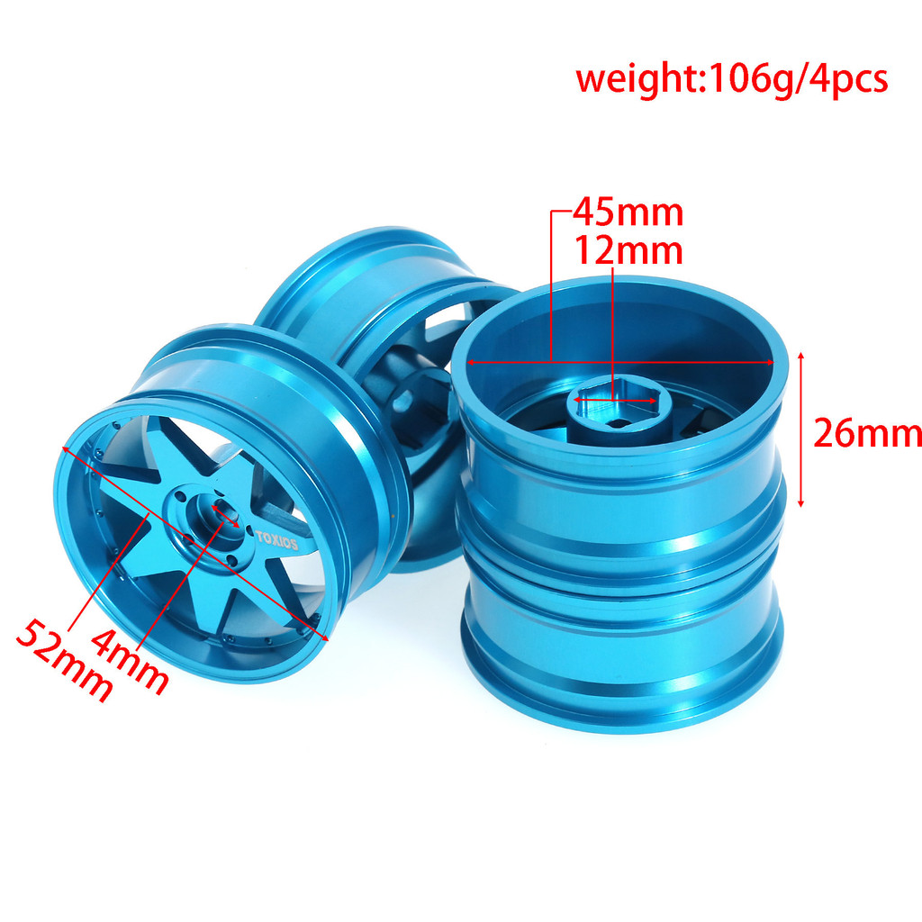 Cubo de Roda para Carro RC de Drift para KYOSHO 110 Motorhome, Rodas de Metal YOKOMO Sakura D5 Tamiya TT02, Peças e Aces