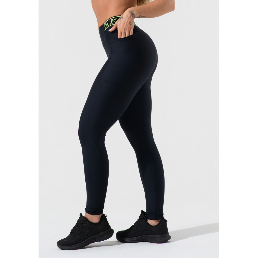 LEGGING FITNESS FEMININA COM BOLSOS E ELÁSTICO NO CÓS ACTIVITY DLK