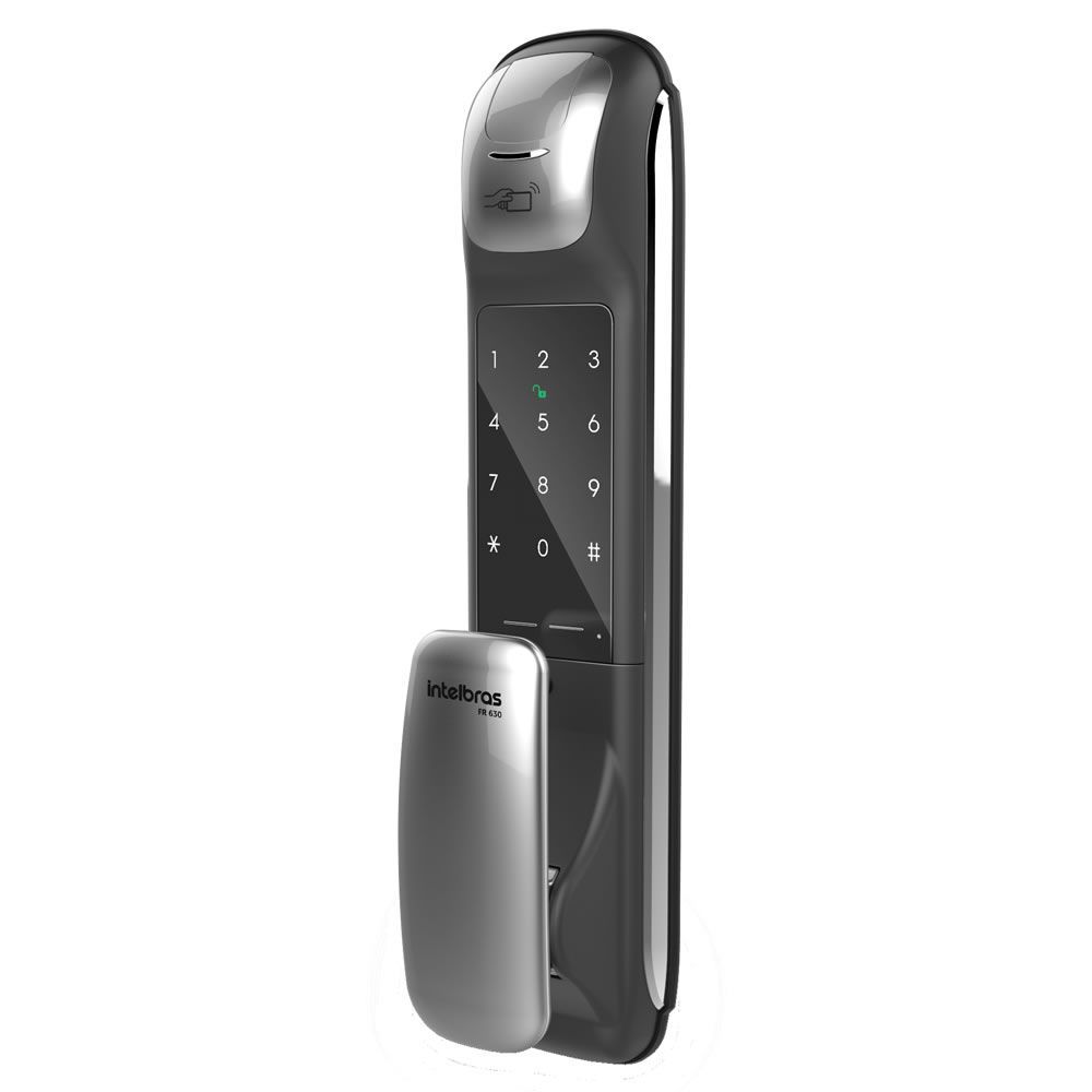 Fechadura Digital Sem Fio Com Biometria Senha Chaveiro Push &amp; Pull  FR 630 Intelbras
