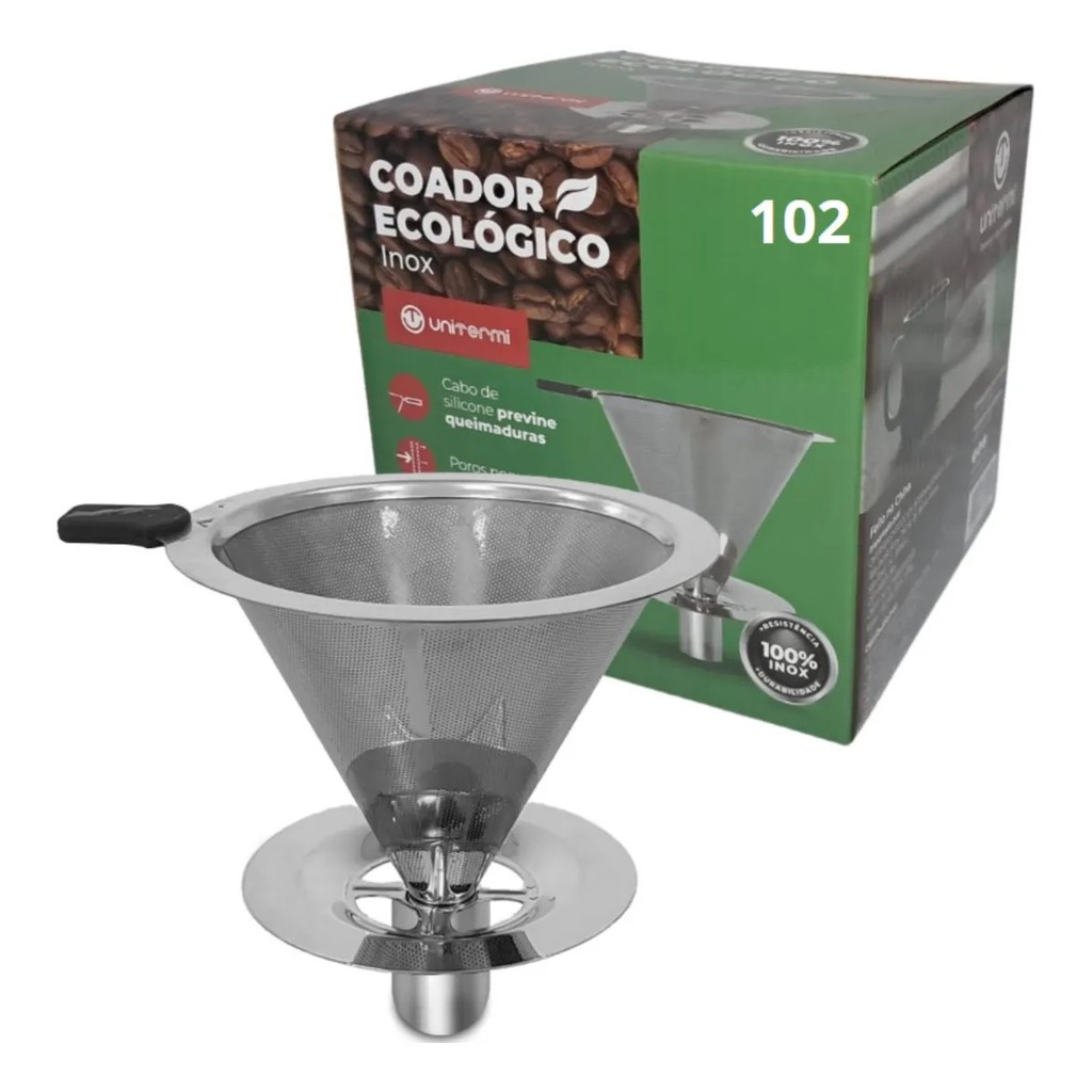 Coador De Café Inox 102 Peneira Reutilizável Unitermi