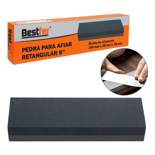 Lima Em Pedra Para Afiar Amolar Faca Dupla Face De 8 C/ Nf Cinza em Oferta na Shopee