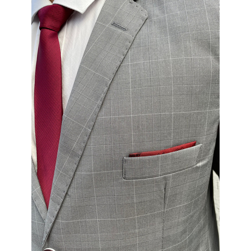 Terno Cinza Poliviscose Luxo Alfaiataria Príncipe De Gales