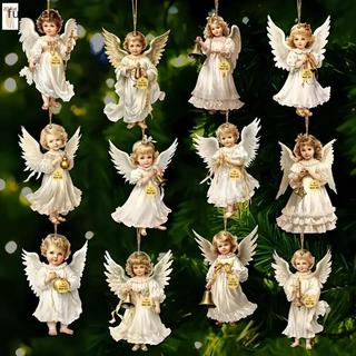 [fulseep] 12 Peças Pingentes De Madeira De Anjo De Natal Vintage , Enfeites Artificial Perfeitos Para Decoração De Féria