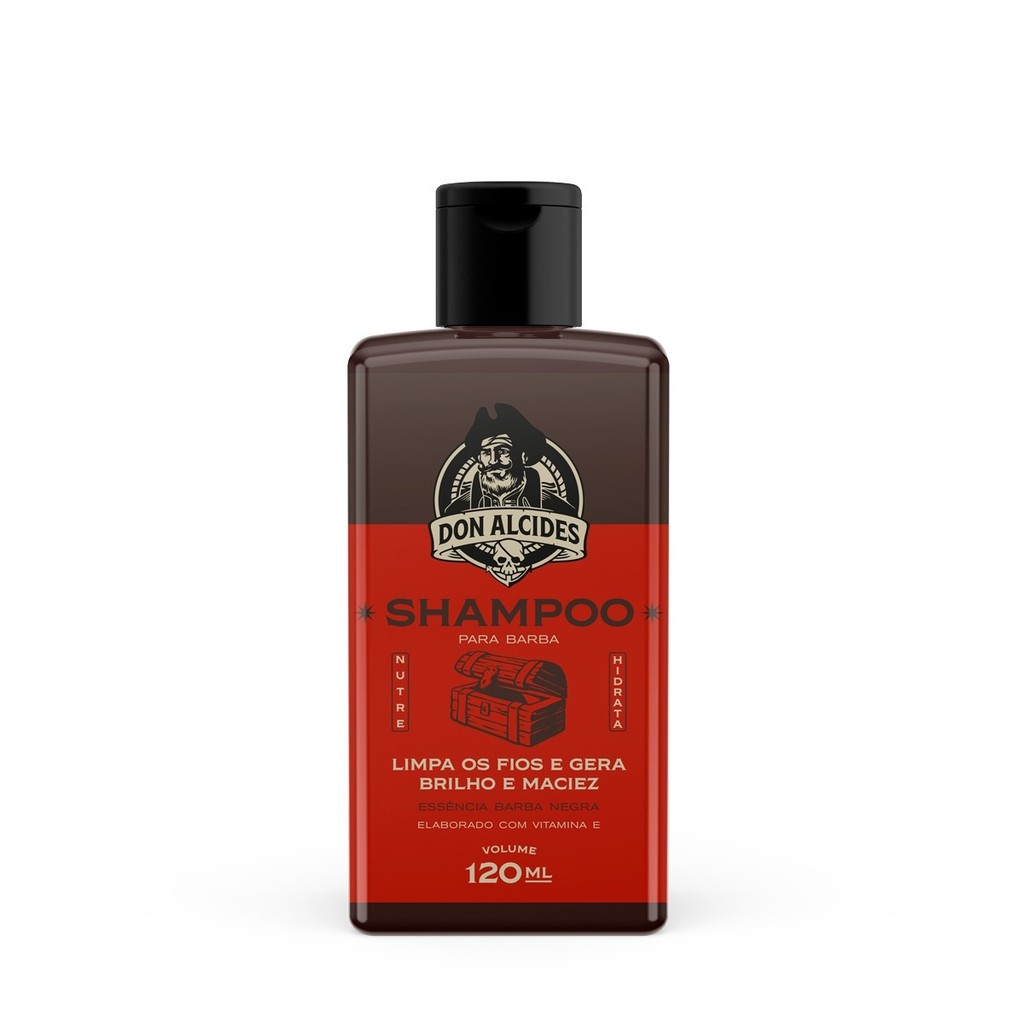 SHAMPOO PARA BARBA DON ALCIDES BARBA NEGRA 120ML PROMOÇÃO