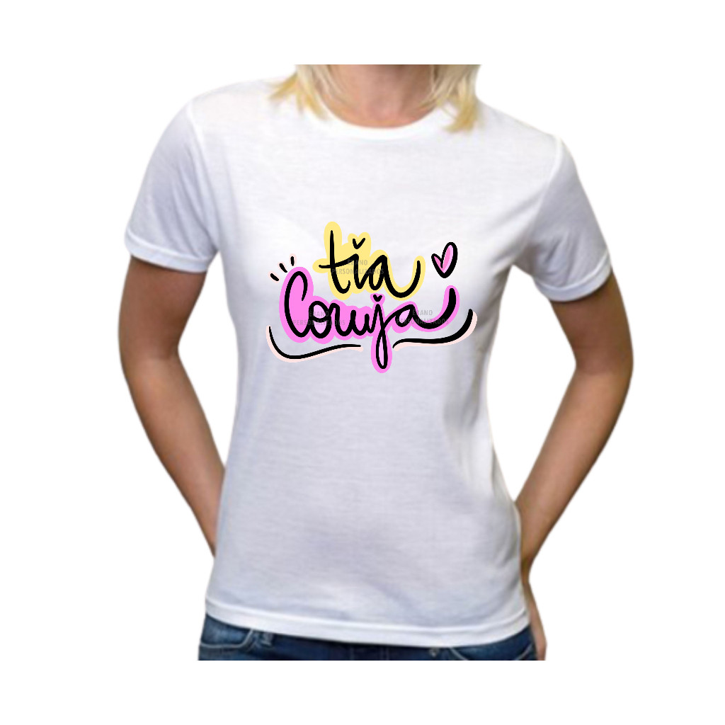 Camiseta Algodão 30.1 Tia coruja Conselheira amiga super titia eu te amo feliz aniversário Premium Envio Rapido