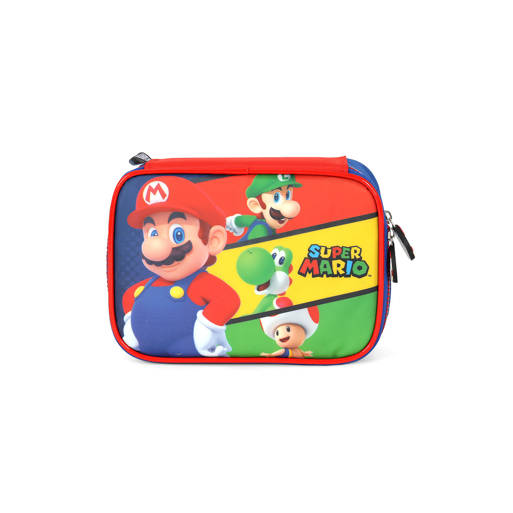 Estojo Bolsa Escolar Nintendo Super Mario 2 divisórias Licenciado em Oferta na Shopee