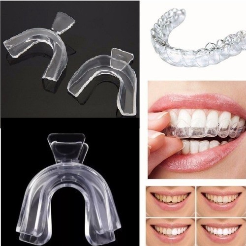 Kit 4 Placas Protetor Bruxismo Moldeira de Silicone Molde Aparelho Inferior e Superior + ESTOJO