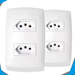 KIT 2 Tomada Dupla 20A Branca Brilho Home Blux em Oferta na Shopee