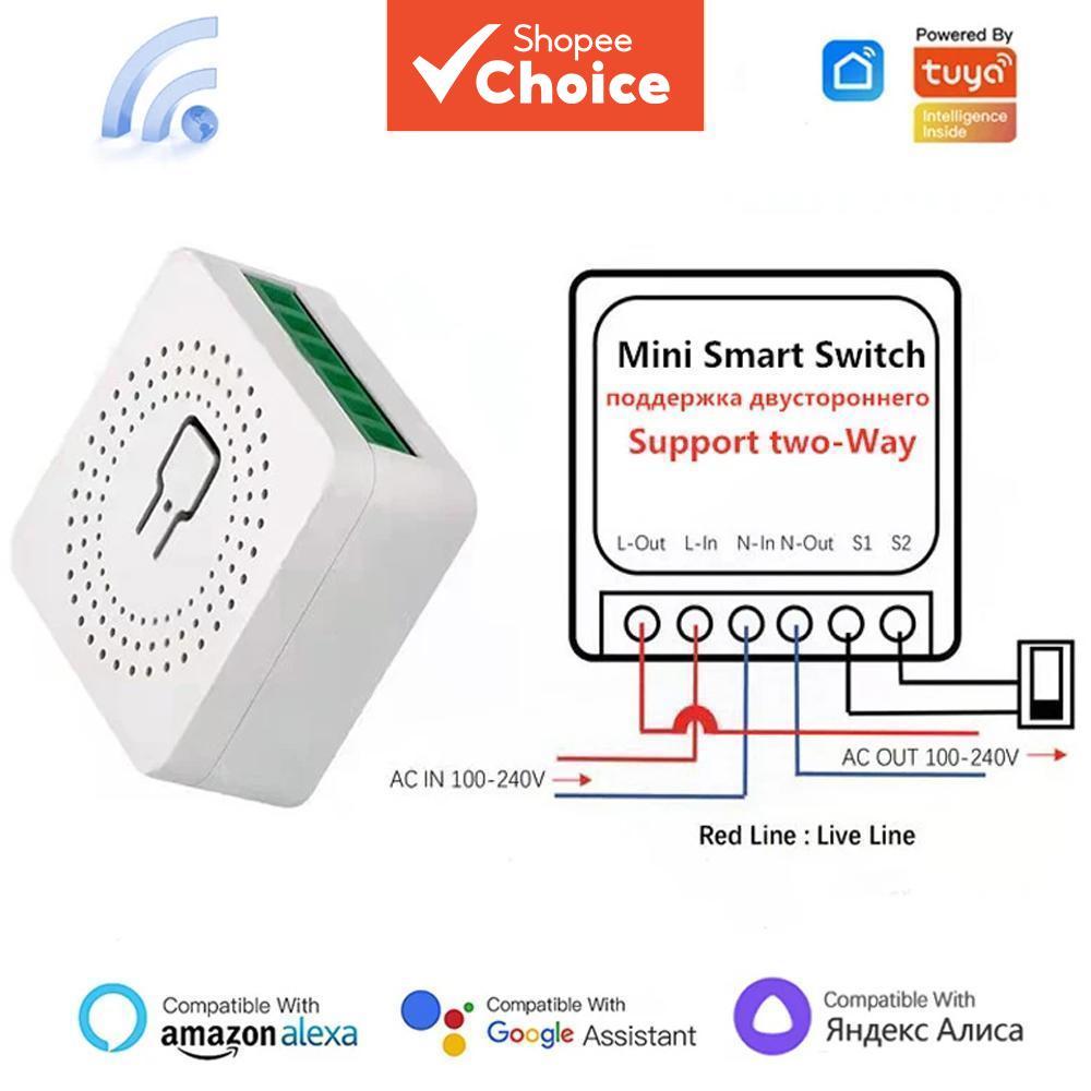 Interruptor Mini WiFi AXUS 16A, Controle Remoto 2 Vias, Compatível com Tuya, Automação por Temporizador, Funciona com