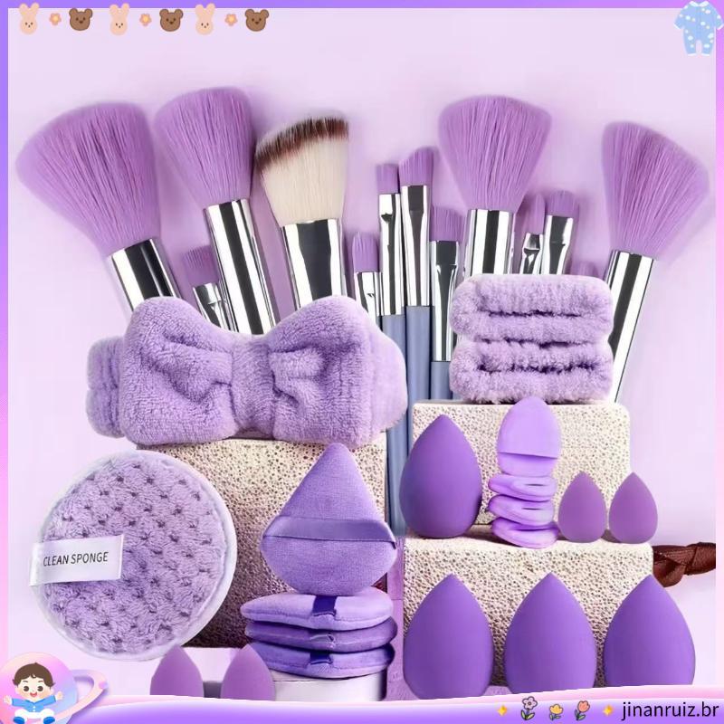 Conjunto de 33 peças conjunto de 40 peças ferramenta de maquiagem de beleza ovo de beleza esponja macia conjunto de pinc