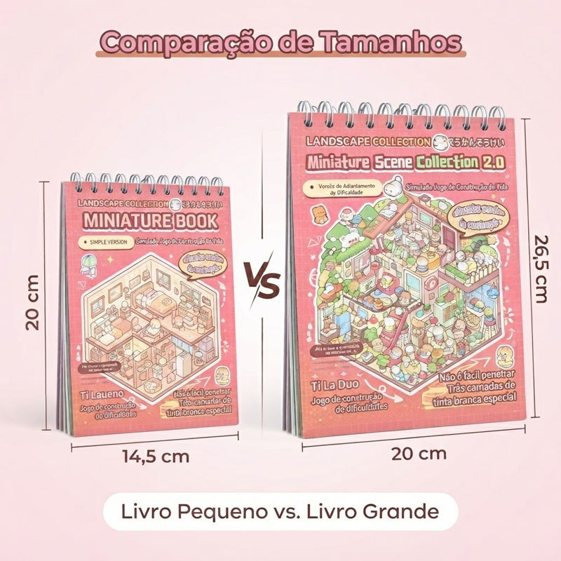 （Versão grande）Livro de Adesivos 3D Kawaii Caderno DIY Cenários Scrapbooking Infantil Brinquedo Educativo Fofo Menina