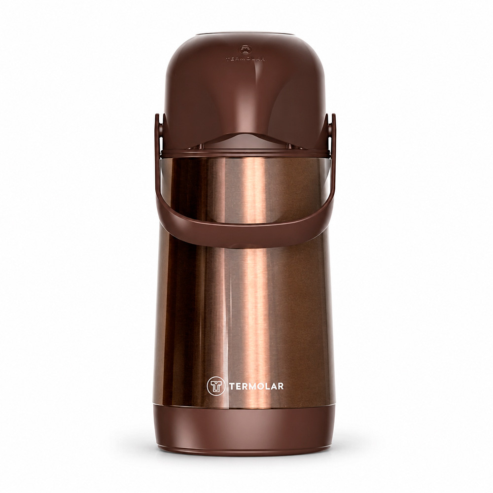 Garrafa Térmica Inox Marrom 500ml Para Café Chá e Leite Quente Termolar Modelo Lumina