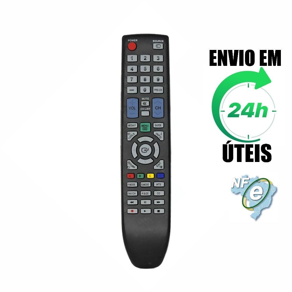 Controle Remoto Compatível Com TV Samsung Lcd Led Plasma BN59