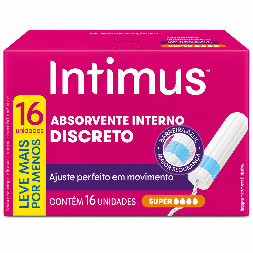 Absorvente Interno Intimus Proteção Discreto Super C/ 16