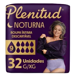 Plenitud Roupa Íntima Noturna para Incontinência G/XG 32 Un
