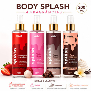Body Splash Feminino 200ml Perfume Corporal Aroma Refrescante Cheiro Agradável Uso Diário