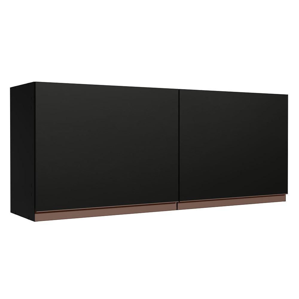 Armário de Cozinha Aéreo 120 x 50 cm 2 Portas Preto Reims Madesa