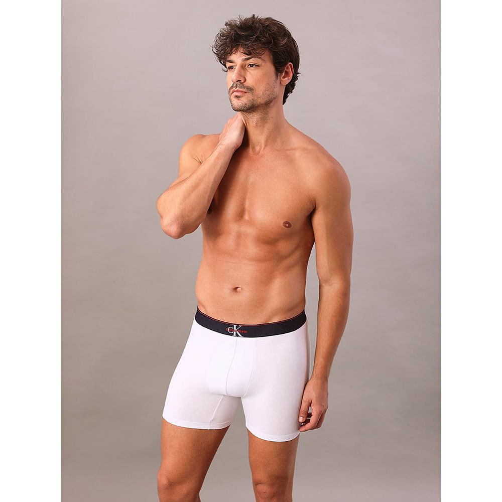 Cueca Boxer Cotton Monogram Calvin Klein Underwear - Branco 2