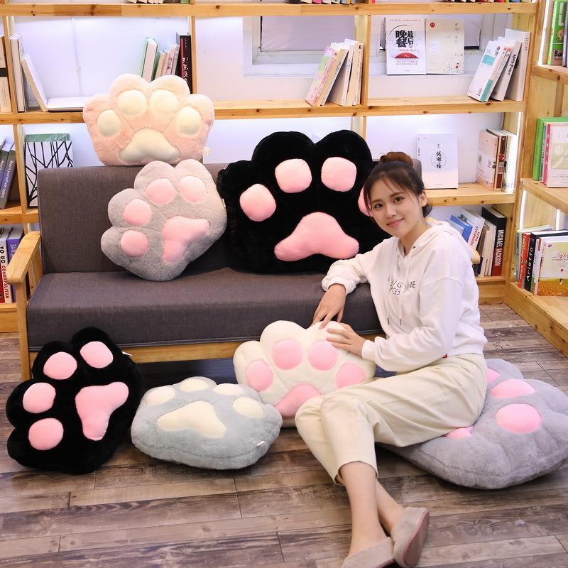 Imagem Menina japonesa coração bonito gato garra almofada grande travesseiro no chão preguiçoso casa Tatami cadeira bunda almof
