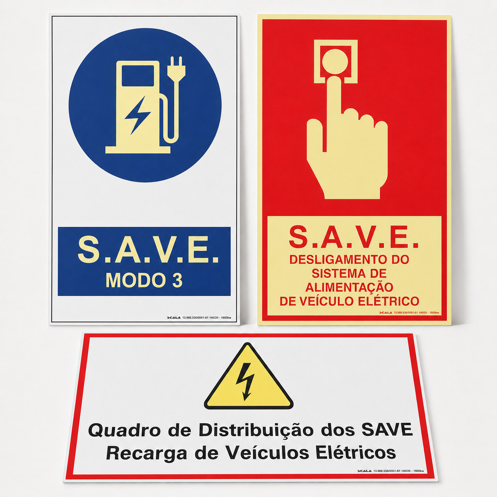 PLACA SAVE MODO 3 FOTOLUMISCENTE IT41 KIT 3 UN SAVE QUADRO DE DISTRIBUIÇÃO