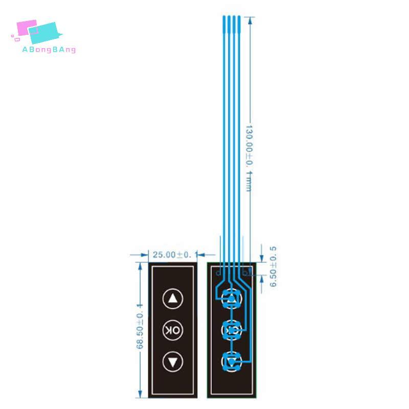 Abongbanghn 1pc 1 * 3 Teclas Interruptor De Membrana Matriz Teclado Monitor Comutação Painel Controle 1x3 Circuitos Inte
