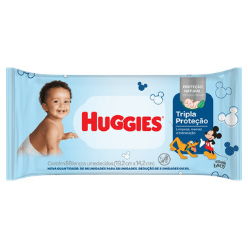 Lenço Umedecido Disney Baby Huggies Tripla Proteção Pacote 88 Unid